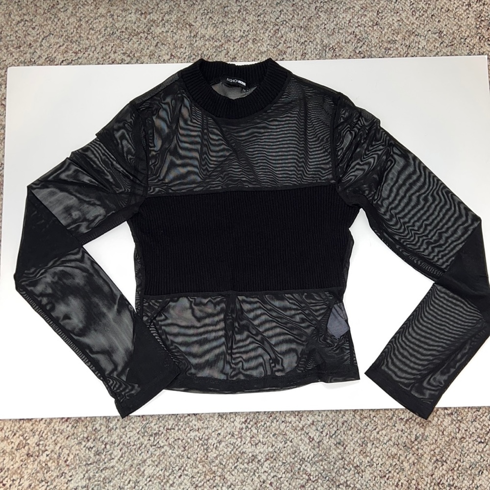 Black see through top